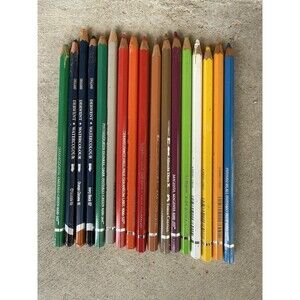 Faber-Castell & Derkwent England Colored Pencils Mixed Lot Of 17